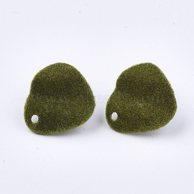 Stainless Steel Color OliveDrab Iron Stud Earrings