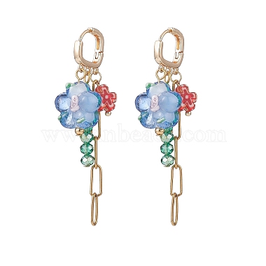 Colorful Flower Lampwork Earrings