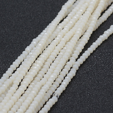 3mm White Abacus Glass Beads