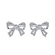 Boucles d'oreilles à nœud papillon en argent sterling plaqué rhodium 925 micro pavé de zircone cubique pour femme(EJEW-P231-72P)-1