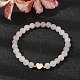 bracelets extensibles en perles rondes en quartz rose naturel(BJEW-JB09881-06)-2