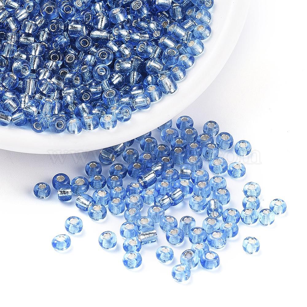 6 0 Glass Seed Beads Silver Lined Round Hole Round Royalblue 4mm Hole 1 5mm About 4500 Beads Pound