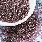 MIYUKI Round Rocailles Beads, Japanese Seed Beads, 11/0, (RR12) Silverlined Smoky Amethyst, 2x1.3mm, Hole: 0.8mm, about 50000pcs/pound(SEED-G007-RR0012)