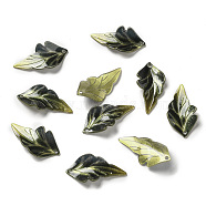 Acrylic Pendants, Leaf, Dark Slate Gray, 26~27x13~14x3~4mm, Hole: 1~1.4mm(SACR-C002-07)