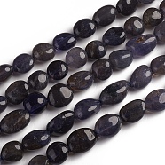 Natural Iolite Beads Strands, Tumbled Stone, Nuggets, 10~15x7.5~11.5x7.5~12.5mm, Hole: 1mm, about 36pcs/Strand, 15.67 inch(39.8 cm)(G-D0002-D74)