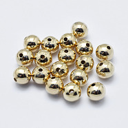 Brass Beads, Long-Lasting Plated, Nickel Free, Round, Real 18K Gold Plated, 6mm, Hole: 1.4mm, about 245pcs/bag(KK-G331-52G-6mm-NF)
