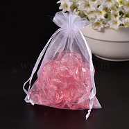 Organza Bags, with Ribbons, White, 12x9cm(OP-120x90-3)