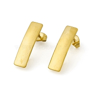 304 Stainless Steel Stud Earrings Finding, Rectangle, with Vertical Loop, Golden, 21.5x6mm, Hole: 3.5x4mm, Pin: 0.85mm(STAS-C061-13G)