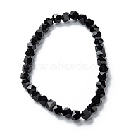 Glass Beads Stretch Bracelets, Faceted, Polygon, Black, Beads: 5x6mm, Inner Diameter: 2 inch(5.2cm)(BJEW-I296-11B-02)
