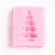 Food Grade Silicone Molds, Fondant Molds, For DIY Cake Decoration, Chocolate, Candy, UV Resin & Epoxy Resin Jewelry Making, Tree, Pink, 68x55x21mm, Tree: 54x29mm(DIY-L015-52A)