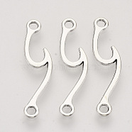 Tibetan Style Alloy Links connectors, Cadmium Free & Lead Free, Antique Silver, 33.5x8.5x1.5mm, Hole: 2mm, about 675pcs/500g(TIBE-T009-01AS-RS)