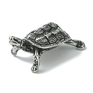 Retro 304 Stainless Steel Tortoise Figurines, for Home Office Desktop Decoration, Antique Silver, 27.5x46x20mm(STAS-G331-02AS)