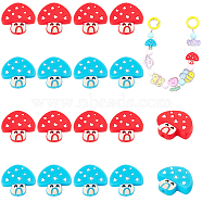 20Pcs 2 Colors Mushroom Food Grade Eco-Friendly Silicone Beads, Chewing Beads For Teethers, DIY Nursing Necklaces Making, Mixed Color, 26x28.5x9mm, Hole: 3mm, 10pcs/color(SIL-CP0001-03)
