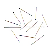 Ion Plating(IP) 304 Stainless Steel Flat Head Pins, Rainbow Color, 30x0.6mm, 22 Gauge, Head: 1.4mm(X-STAS-E156-02M-01)
