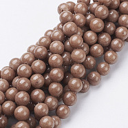Natural Mashan Jade Round Beads Strands, Dyed, Camel, 8mm, Hole: 1mm, about 51pcs/strand, 15.7 inch(X-G-D263-8mm-XS27)
