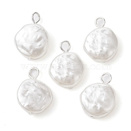 Acrylic Imitation Pearl Pendants, Flat Round, 20x14x5mm, Hole: 2.7mm(PALLOY-JF02328-02)