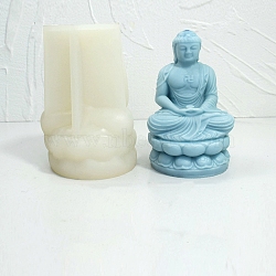Buddha Candle Silicone Molds, For Scented Candle Making, White, 8.5x13.3cm(DIY-L072-017C)
