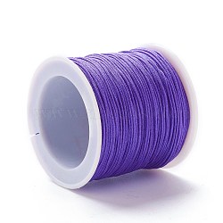 Braided Nylon Thread, DIY Material for Jewelry Making, Slate Blue, 0.8mm, 100yards/roll(NWIR-K013-A06)