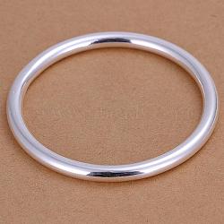Silver Color Plated Bangle Wholesale Price, Silver Color Plated, 2-1/2 inch(6.5cm)(BJEW-BB12376)
