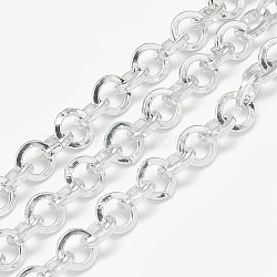 Aluminum Rolo Chains, Belcher Chains, Unwelded, Flat Ring, Gainsboro, 8x1.6mm(CHA-S001-056A)
