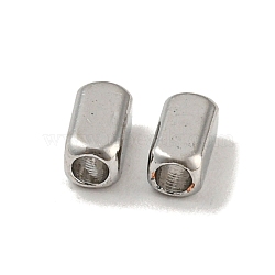 Brass Beads, Cuboid, Platinum, 4x2x2mm, Hole: 1.2mm(KK-R152-05P)