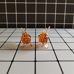 Miniature Fish Figurine Display Decorations, for Home Decoration, Orange Red, 50mm(LAMP-PW0001-22D)