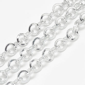 Aluminum Rolo Chains, Belcher Chains, Unwelded, Flat Ring, Gainsboro, 8x1.6mm