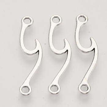 Tibetan Style Alloy Links connectors, Cadmium Free & Lead Free, Antique Silver, 33.5x8.5x1.5mm, Hole: 2mm, about 675pcs/500g
