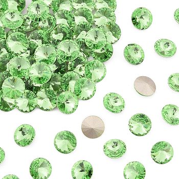 Preciosa&reg MAXIMA Crystal Round Stones, Czech Crystal, Bicone(436 11 177 Rivoli), Dura Foiling, 50520 Peridot, SS47(10.55~10.9mm)