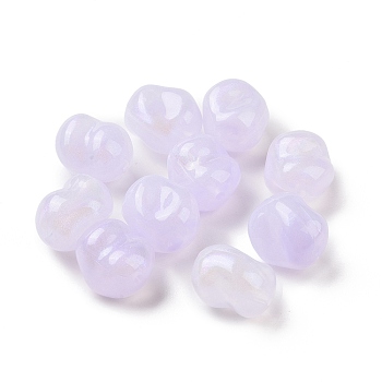 Opaque Acrylic Beads, Glitter Beads, Rice, Lilac, 16x13.8x11.5mm, Hole: 1.8mm, about 333pcs/500g