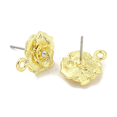Rack Plating Alloy Stud Earring Finding(FIND-C053-01G-01)-2