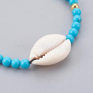bracelets de perles tressées en turquoise synthétique (teintes)(BJEW-JB04078-01)-2