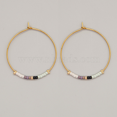 Flamingo Ring Glass Earrings