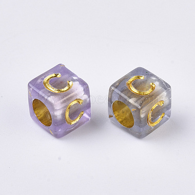 Transparent Plated Acrylic Beads(X-MACR-S299-053)-2