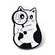 Кот в мультяшном стиле с эмалированными булавками с увеличительным стеклом(JEWB-Q041-01B)-1