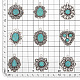 Elite 24Pcs 12 Styles Synthetic Turquoise Pendants(PALLOY-PH0002-19)-2