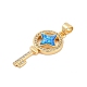 Brass Micro Pave Cubic Zirconia Pendants(KK-I723-49C-G)-2