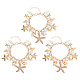 Elite 3Pcs Natural Conch Shell & Alloy Starfish & CCB Plastic Pearl Charm Bracelet(BJEW-PH0004-35)-1