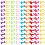 200Pcs Acrylic Open Cuff Ring Components, Plain Pad Ring Settings, Flat Round, for Kids, Mixed Color, Inner Diameter: 14mm, Tray: 9mm(SACR-SC0001-27)