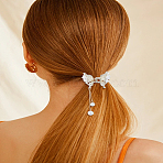 1Pc Zinc Alloy & Crystal Rhinestone & ABS Plastic Claw Hair Clips for Women Girls Thick Hair, Flower & Butterfly, Golden, 68x27x43mm(PHAR-LP0003-005)