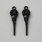 Plague Doctor Tibetan Style Pendants, Punk Style Charms, Black, 36x10.5x5.5mm, Hole: 2mm(FIND-WH0152-462EB)