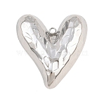 304 Stainless Steel Pendants, Heart Charms, Stainless Steel Color, 31x28.5x6.5mm, Hole: 1.8mm(SA-CBA6E67-03P)