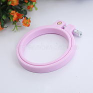 Adjustable ABS Plastic Flat Round Embroidery Hoops, Embroidery Circle Cross Stitch Hoops, for Sewing, Needlework and DIY Embroidery Project, Plum, 70mm(TOOL-PW0003-017B)