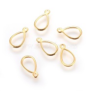 304 Stainless Steel Open Charms, Teardrop, Golden, 12x7x1mm, Hole: 1mm(X-STAS-P227-22G)