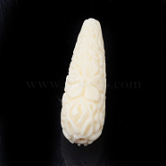 Synthetic Coral Beads, Dyed, teardrop, Beige, 27~28x10~11mm, Hole: 1.5mm(CORA-Q033-02A-11)