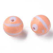 Opaque Striped Acrylic Beads, Round, Light Salmon, 24mm, Hole: 4mm hole: 4mm, about 55pcs/500g.(MACR-S373-27C-08)