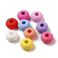 Opaque Acrylic Beads, Large Hole Beads, Faceted, Rondelle, Mixed Color, 14x8mm, Hole: 4.7mm(SACR-D005-01)