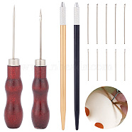 1 Set Iron Doll Hair Rerooting Tool, 2Pcs Awl Pricker Sewing Steel Needle Tool, 2Pcs Alloy Manual Tattoo Embroidery Pen, Platinum, 41~130x6~20mm(TOOL-GA0001-81)