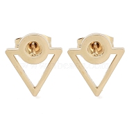 Vacuum Plating 304 Stainless Steel Stud Earrings for Women, Hollow Triangle, Golden, 10.5x9.5mm(EJEW-A048-34G)
