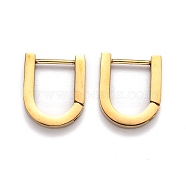 304 Stainless Steel Huggie Hoop Earrings, U Shape, Golden, 15x12.5x3mm, Pin: 1mm(STAS-H156-12A-G)